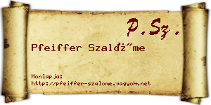 Pfeiffer Szalóme névjegykártya
